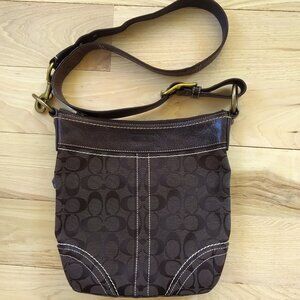 Coach Signature Brown Crossbody Shoulder Bag 10402